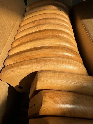 série de manches en bois pour spatule a rentrer le tissu